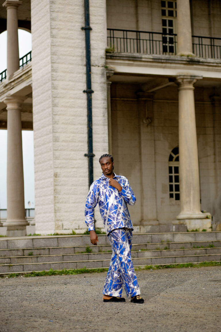 BLUEGOLD BROCADE SUIT